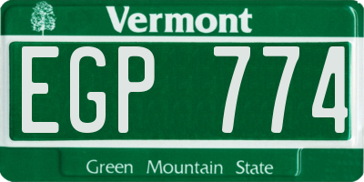 VT license plate EGP774