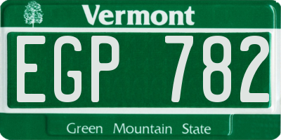 VT license plate EGP782