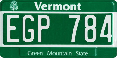 VT license plate EGP784