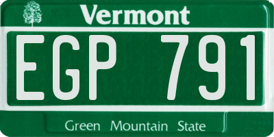 VT license plate EGP791