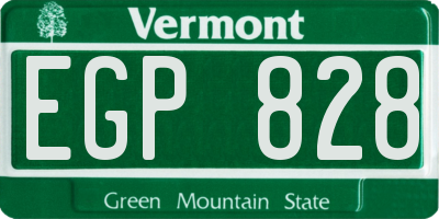 VT license plate EGP828