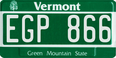 VT license plate EGP866