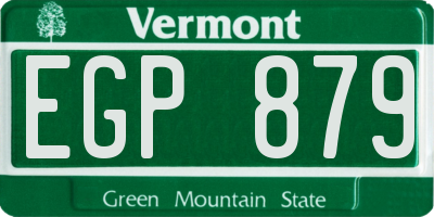 VT license plate EGP879