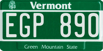 VT license plate EGP890