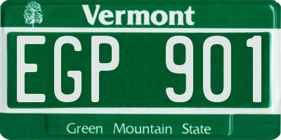 VT license plate EGP901