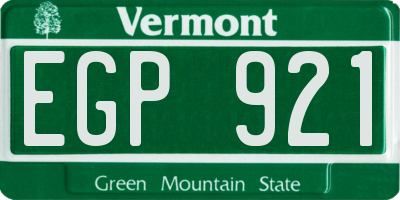 VT license plate EGP921