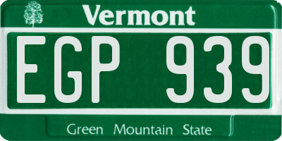 VT license plate EGP939