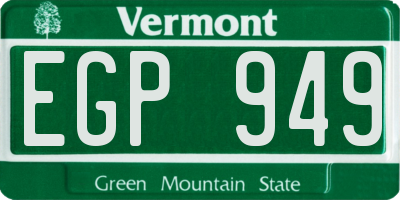 VT license plate EGP949
