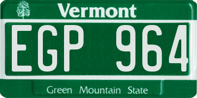 VT license plate EGP964