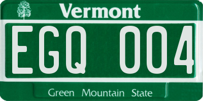 VT license plate EGQ004
