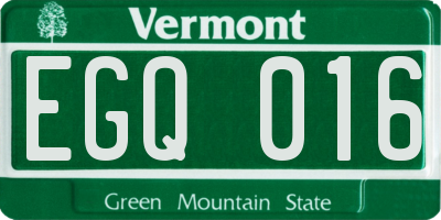 VT license plate EGQ016