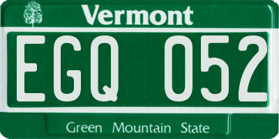 VT license plate EGQ052