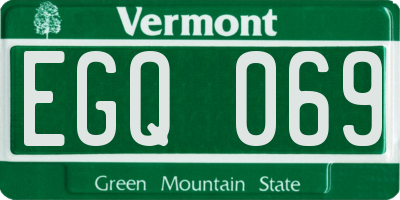 VT license plate EGQ069