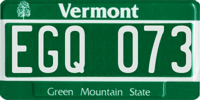 VT license plate EGQ073