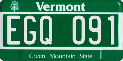 VT license plate EGQ091
