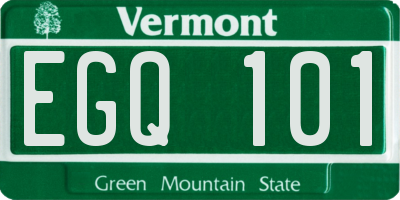 VT license plate EGQ101