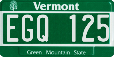 VT license plate EGQ125