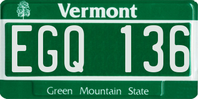 VT license plate EGQ136