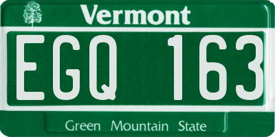 VT license plate EGQ163