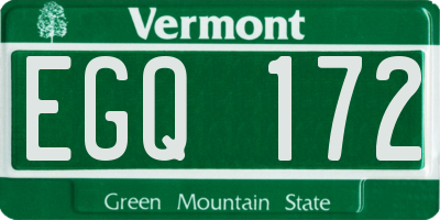 VT license plate EGQ172