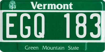 VT license plate EGQ183