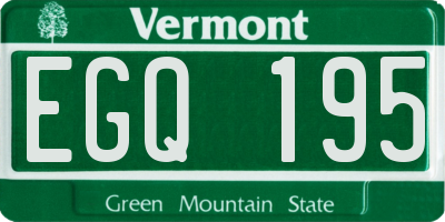 VT license plate EGQ195