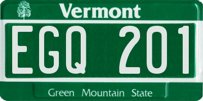 VT license plate EGQ201