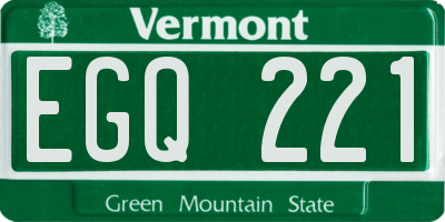 VT license plate EGQ221