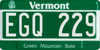 VT license plate EGQ229