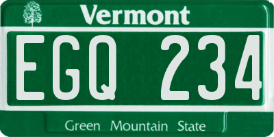VT license plate EGQ234