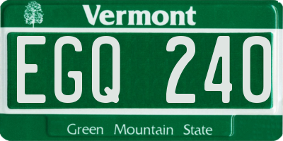VT license plate EGQ240