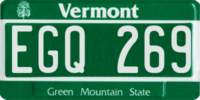 VT license plate EGQ269