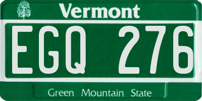 VT license plate EGQ276