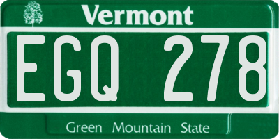 VT license plate EGQ278