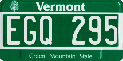 VT license plate EGQ295