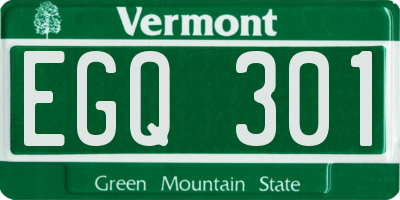 VT license plate EGQ301