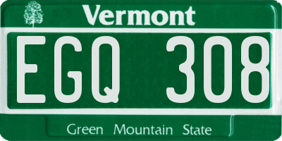 VT license plate EGQ308