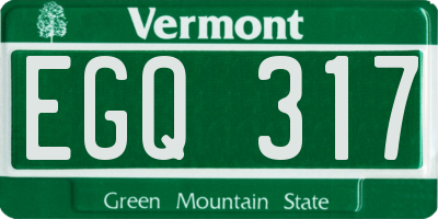 VT license plate EGQ317