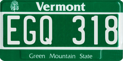 VT license plate EGQ318