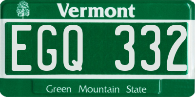 VT license plate EGQ332