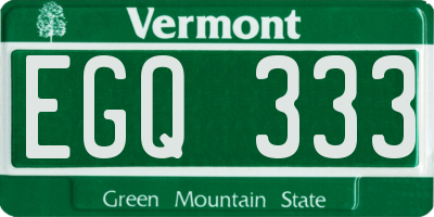 VT license plate EGQ333