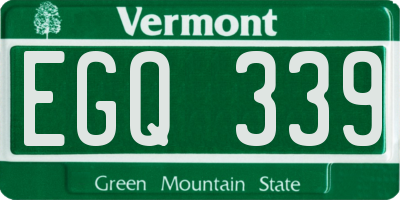 VT license plate EGQ339