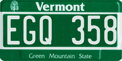VT license plate EGQ358