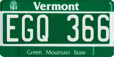 VT license plate EGQ366