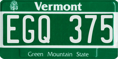 VT license plate EGQ375