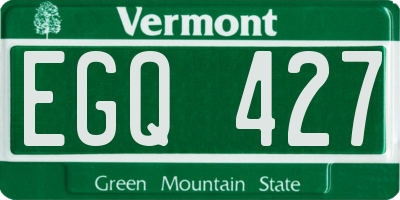 VT license plate EGQ427