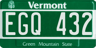 VT license plate EGQ432