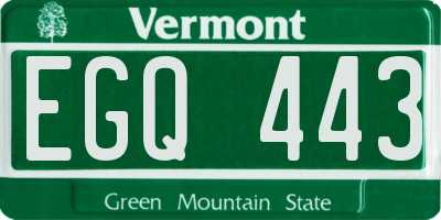 VT license plate EGQ443