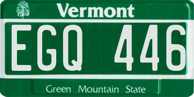 VT license plate EGQ446