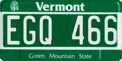 VT license plate EGQ466